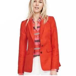 Banana Republic Orange Silk Blend Blazer Women's 4 Two Button Lined